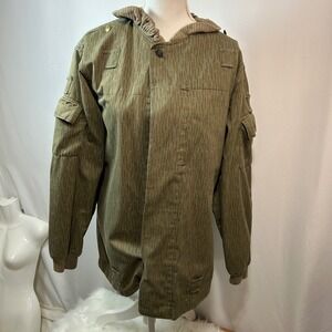 Vintage Military Style‎ Rain Drop Camo Hooded Jacket Utility Coat Size 48